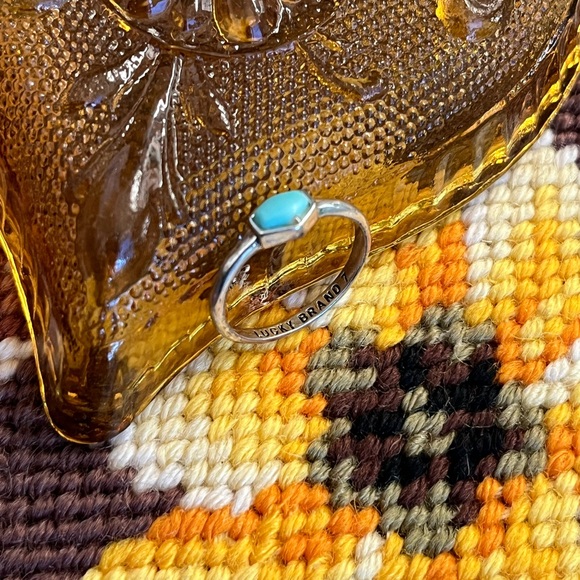 Lucky Brand Silver Ring with Turquoise Stone - Picture 2 of 5